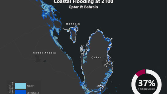 Sea Level Rise Projection Map  – Qatar and Bahrain